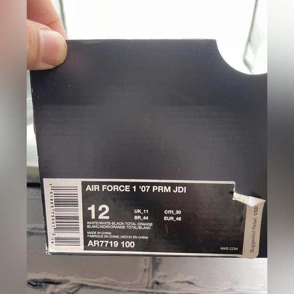 Deadstock 2018 Nike Air Force 1 07 Prm White/Black  Orange Men’s Sz 12 New - Picture 9 of 10